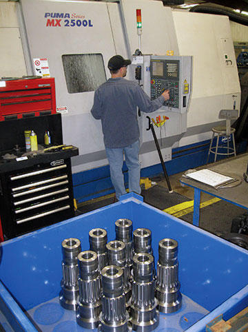 This turning center features live tooling capability. Another turning center for still smaller bits features live tooling and a secondary spindle.