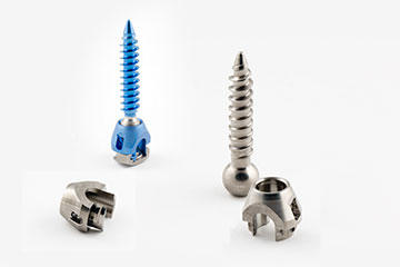 Production of the screw and connector is done on a Tornos Swiss turn, while the prototype and production of the connector and cap were done on turning center and 5-axis mill.