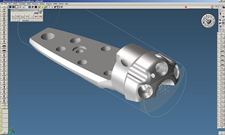 Machining the header requires boring numerous holes of small diameters at specific angles and precise locations. Repeatability and 0.100