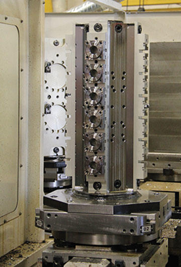Custom-built tombstones loaded in the DHP 5000.