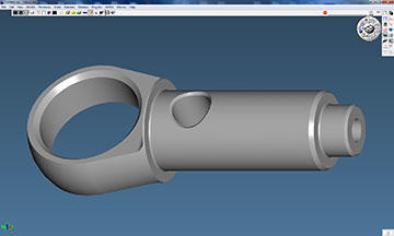 The majority of Altech’s customers don’t provide CAD models. As a result, Mr. Dufford must use GibbsCAM’s solid modeler to create machinable models, such as this component for an Airbus A-320 spherical bearing support. 