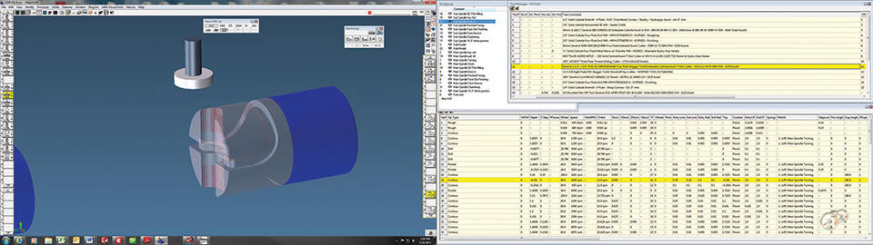 A GibbsCAM MTM simulation of a BOP Clamp Ram in BRC’s Mori Seiki NT machine.