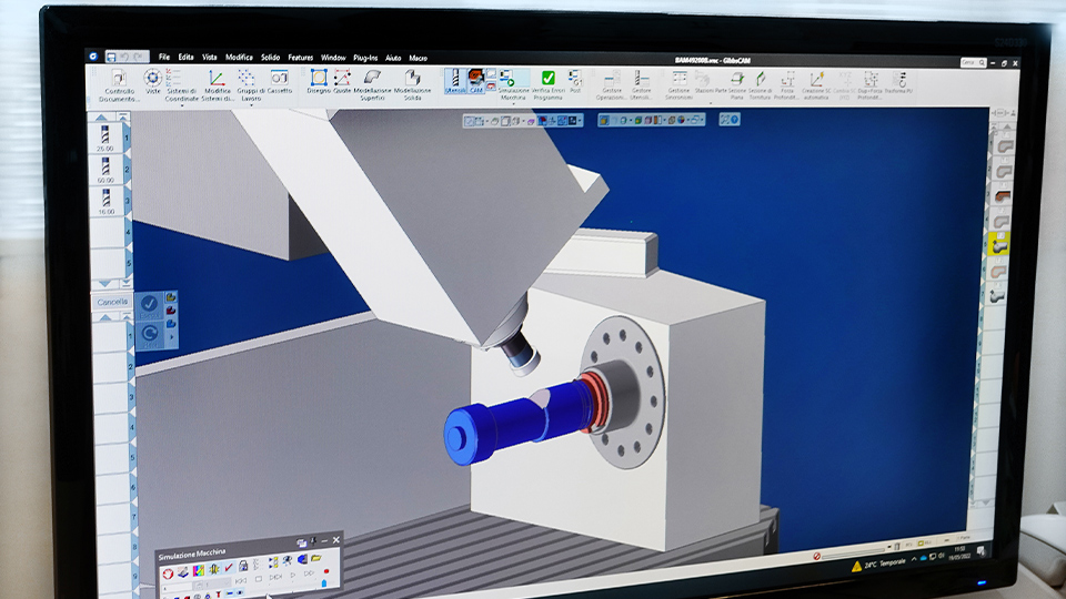 On-screen simulation in GibbsCAM of machining