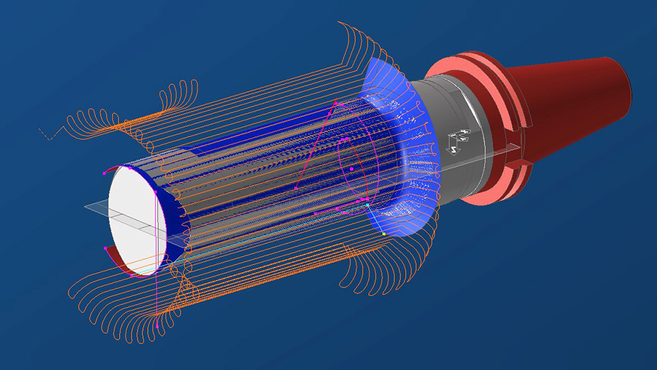 GibbsCAM simulation of machining paths