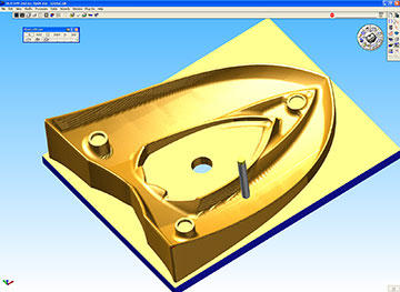 GibbsCAM’s Cut Part Rendering allows the machining process to be simulated and visually verified.
