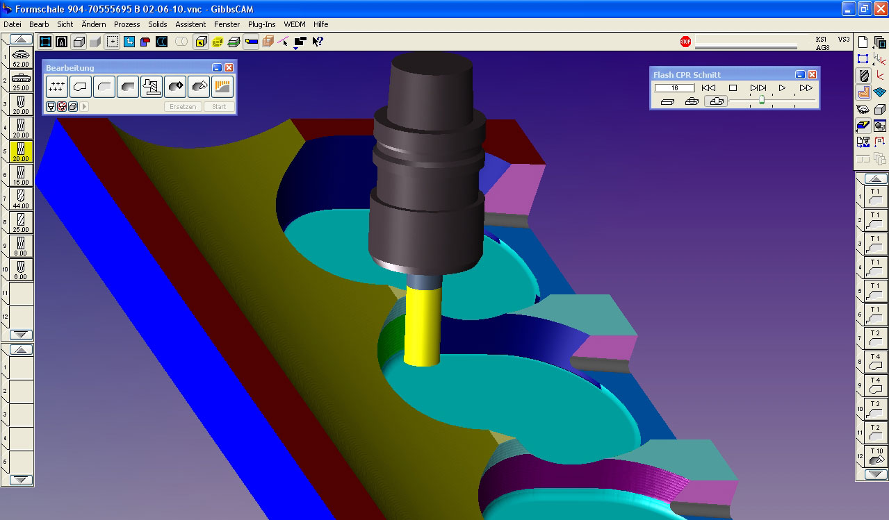 Die Knochenschraube (Gesamtlänge ca. 50 mm) steht exemplarisch für eine Anwendung aus der Medizintechnik. In einem gemeinsamen Projekt wurde das Teil mit Virtual Gibbs programmiert und auf einer STAR SR 20R IV gefertigt.