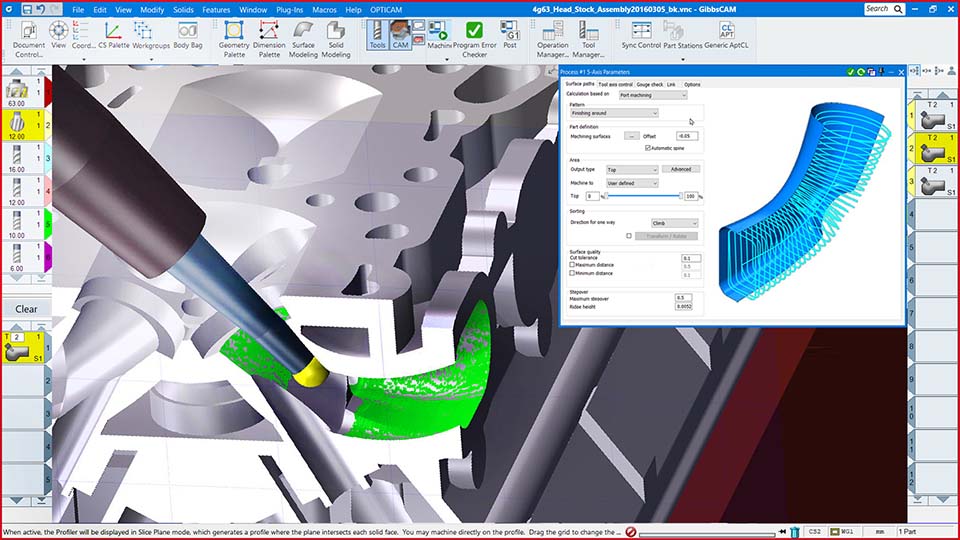 5-axis porting with dialog box