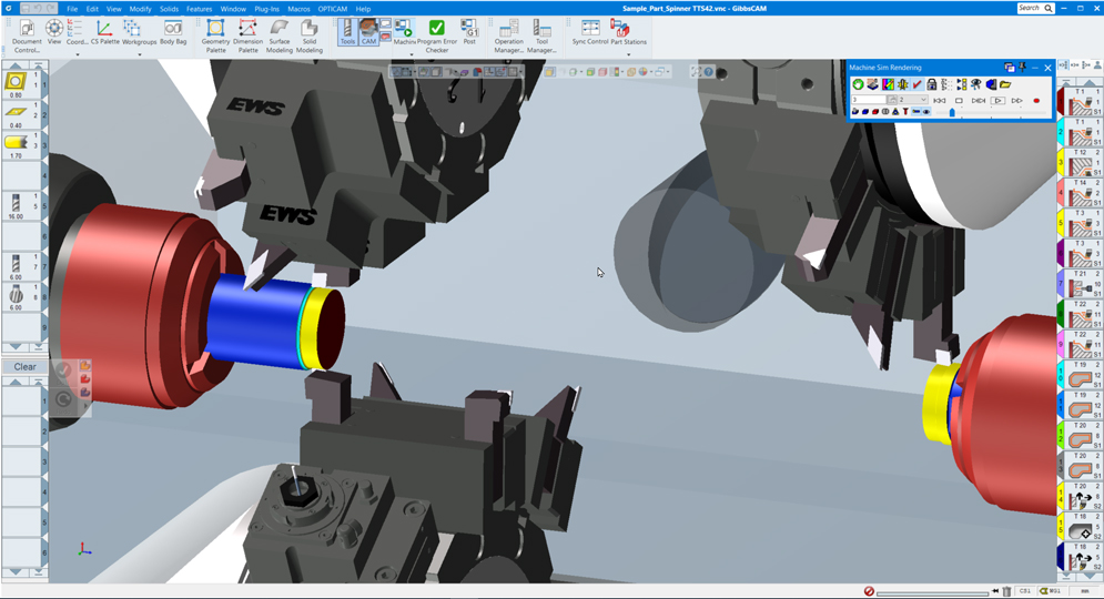 Program machines with any number of turrets and spindles