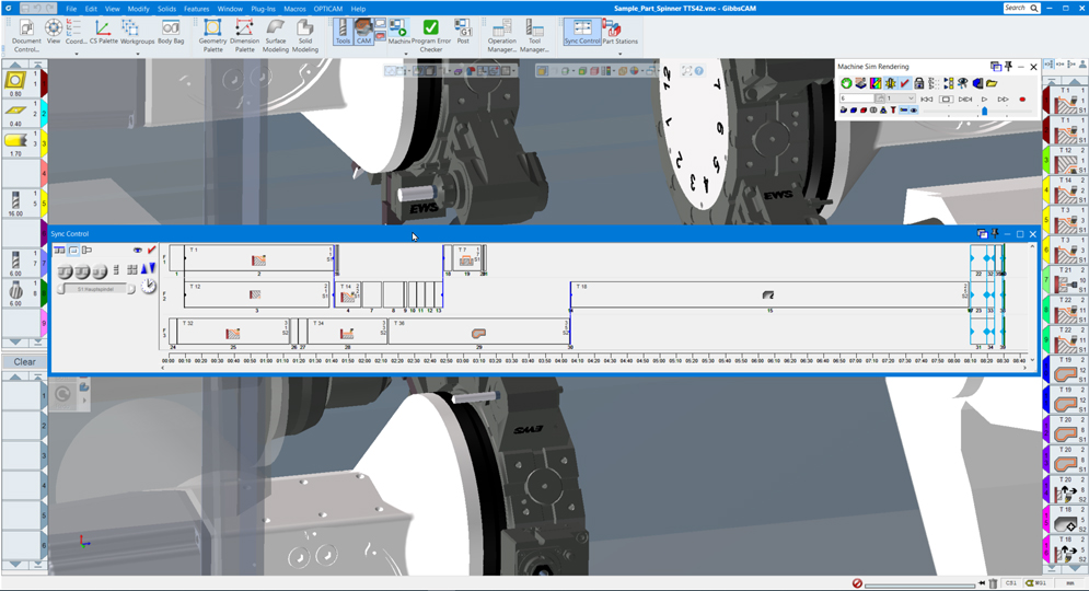 Easily visualize flows and machining processes with GibbsCAM Sync Manager