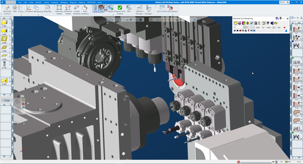 Program the most complex Swiss-style machines with the same easy-to-use GibbsCAM interface.