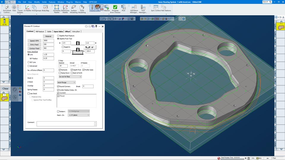 Interactive Profiler controls geometric elements