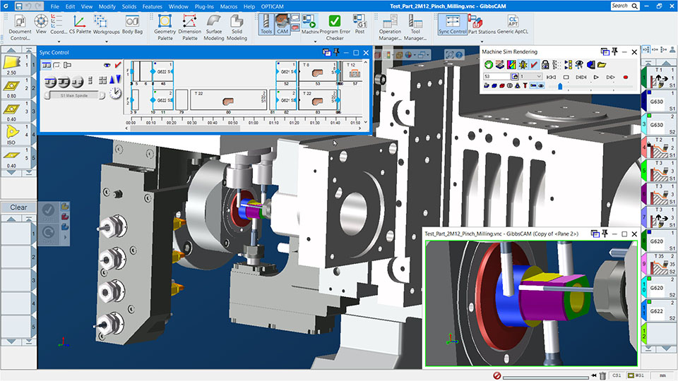 Easily visualize flows and machining processes with GibbsCAM Sync Manager