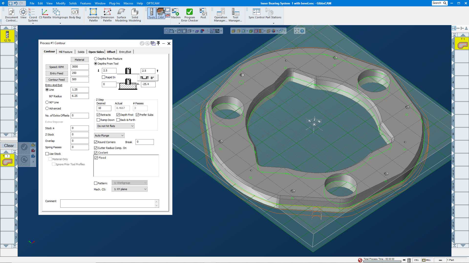 Extended control for start / end points of profiling toolpaths